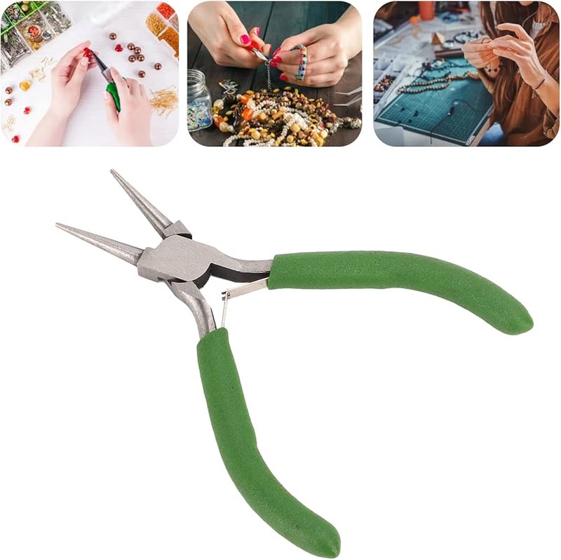 كماشة مستديرة الأنف من الفولاذ الكربوني لصنع المجوهرات ولف الأسلاك بمقبض غير قابل للانزلاق - Image 2